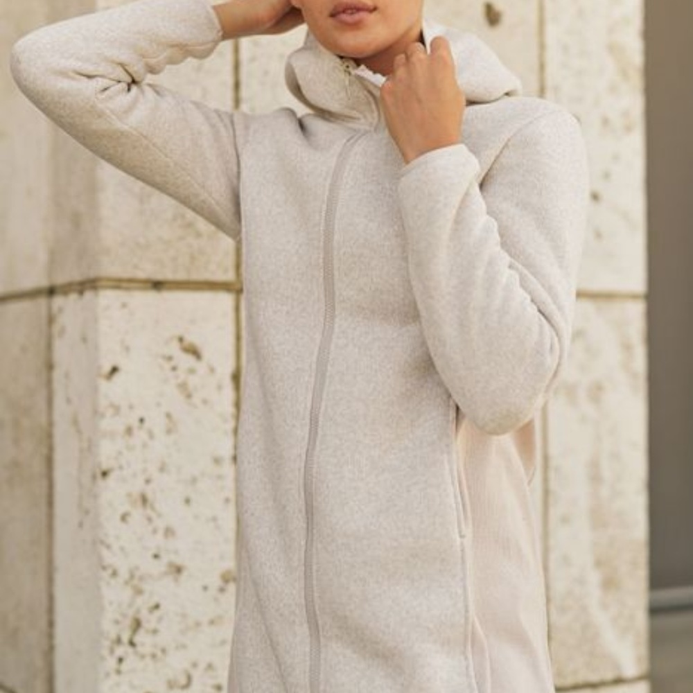 Longline Sherpa Hoodie Jacket - Picture 3 of 4
